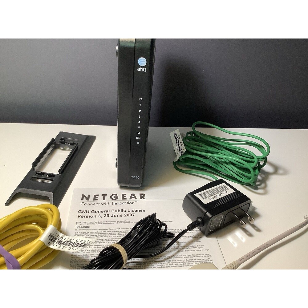 Netgear ADSL Modem Router  Model B90-755044-15 (Frontier)  Wireless 7550 DSL Blk
